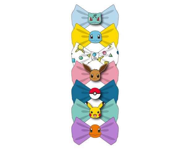 Pokemon Bow Hair Clips, 7pc