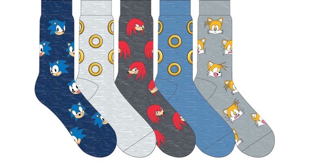 Sonic Trio & Rings Socks, 5 pack