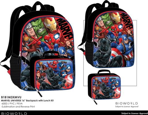 Ensemble sac à dos et sac à lunch pour enfants Marvel Heroes