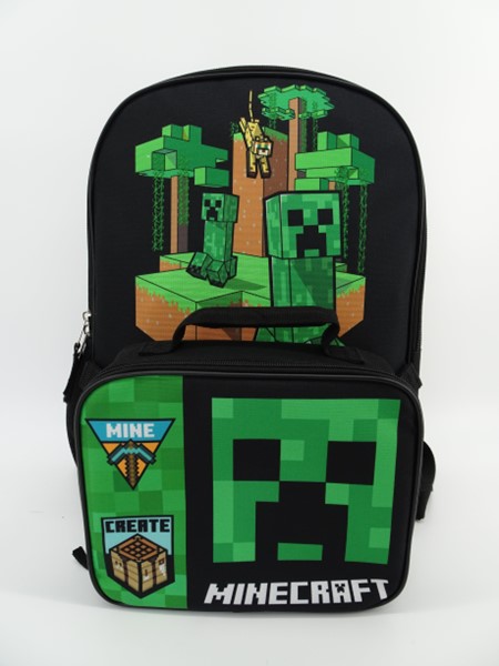 Sac à dos Minecraft Creeper pour enfants, 2 pièces