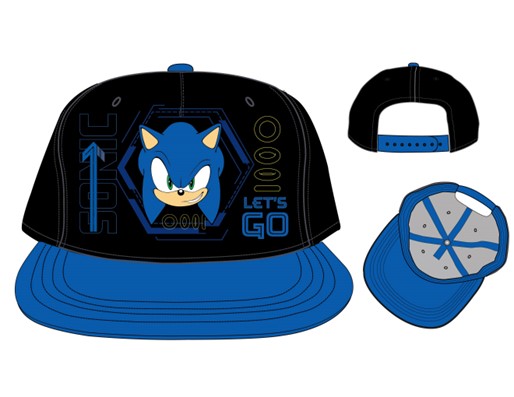 Casquette Sonic bleu et noir pour enfant