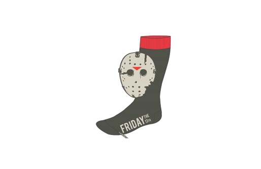 Friday the 13th Grey Mask Socks