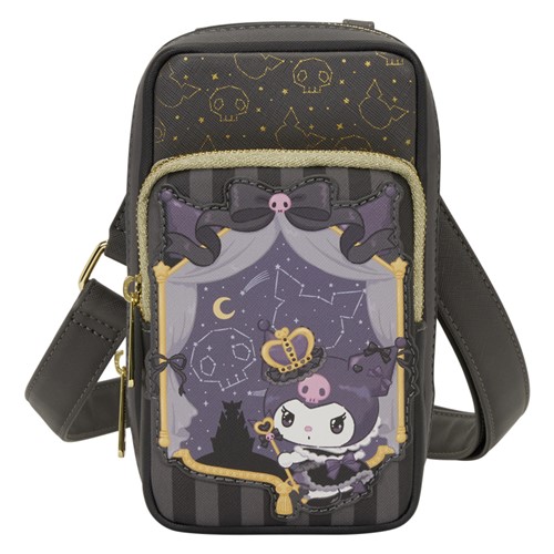 Sac bandoulière pour téléphone portable Sanrio Kuromi 20e anniversaire avec porte-monnaie