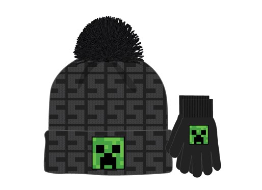Minecraft Kids Hat and Gloves Set