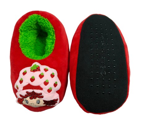 Charlotte aux Fraises : Pantoufles rouges en peluche