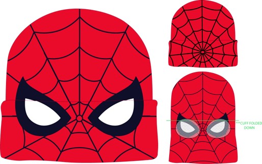 Bonnet rouge et noir Marvel Spiderman Mask - Taille unique