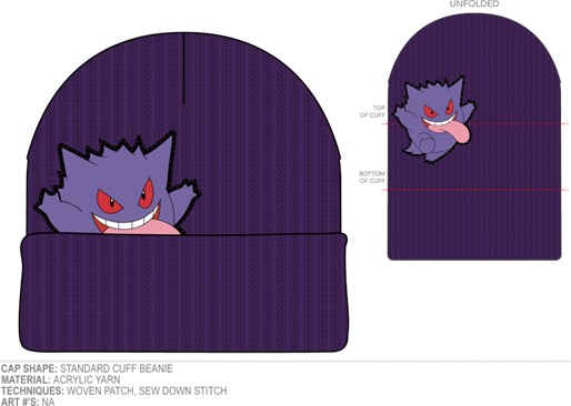 Bonnet violet Gengar Pokémon