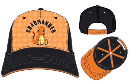 Pokémon Salamèche Casquette Orange et Noire