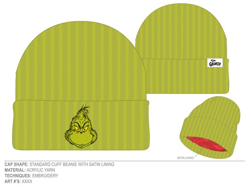 Bonnet brodé « Le Grinch qui a volé Noël »