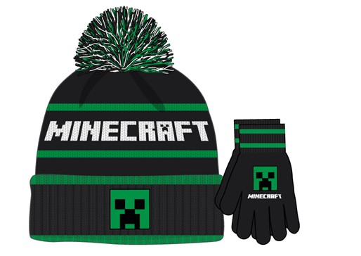 Minecraft Creeper Kids Beanie and Gloves Set