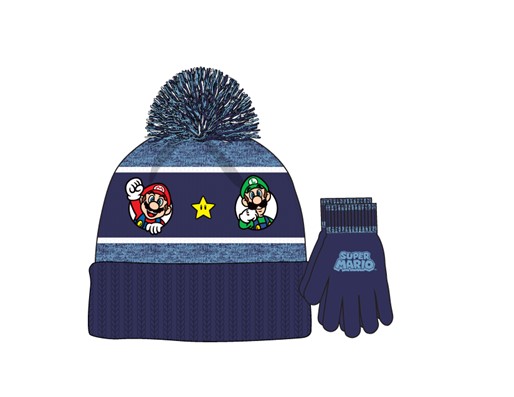 Ensemble bonnet et gants Super Mario Bros pour enfants