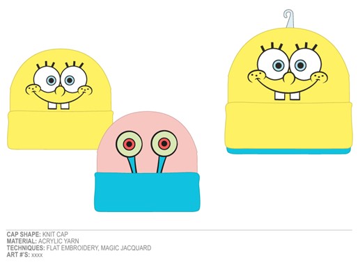 Spongebob Squarepants: Spongebob and Gary Face Beanies 2-Pack