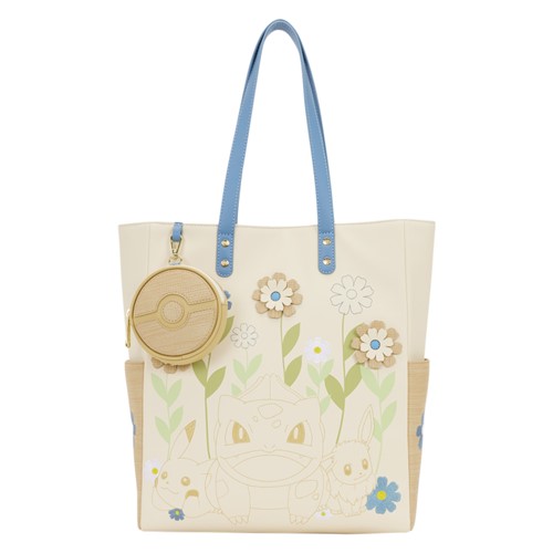 Ensemble sac fourre-tout et porte-monnaie Pokémon à motif floral