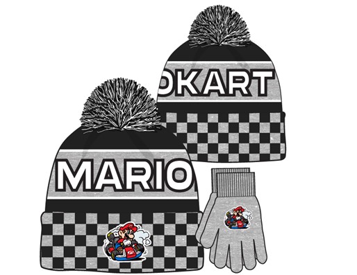 Mario Kart Kids Hat and Gloves Set