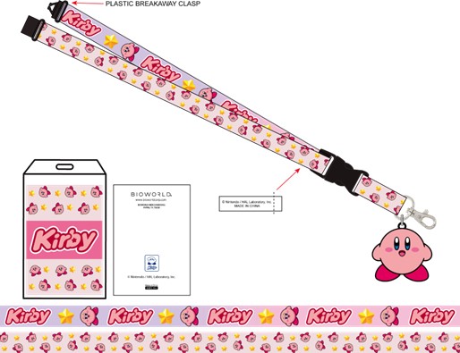 Kirby with Stars Pink Lanyard