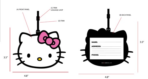 Étiquette à bagages Hello Kitty