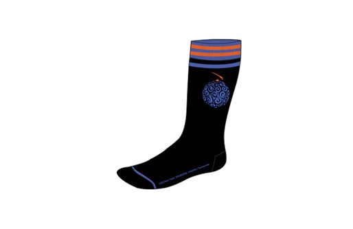 One Piece Fruit Embroidered Black Socks