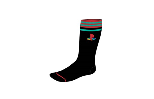 PlayStation Logo Embroidered Black Socks