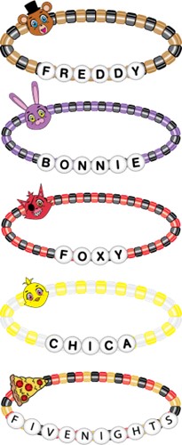 Five Nights At Freddys Bracelets 5-Pack