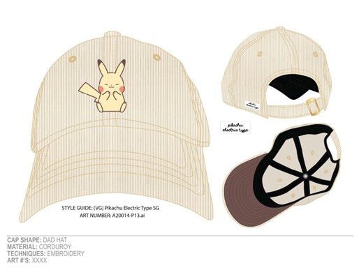 Casquette brodée Pokémon Pikachu