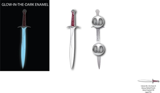 Lord of the Rings Glow in the Dark Sword Pin