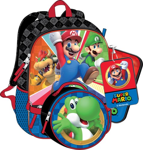 Super Mario Bros Kids Backpack Set 5-Piece