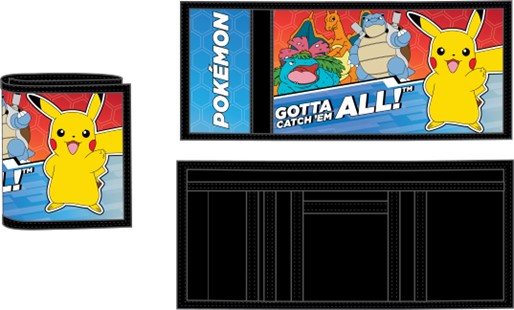 Pokemon Pikachu Gotta Catch Em All Trifold Wallet