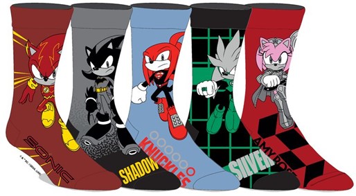 Sonic the Hedgehog X DC Socks 5-Pack