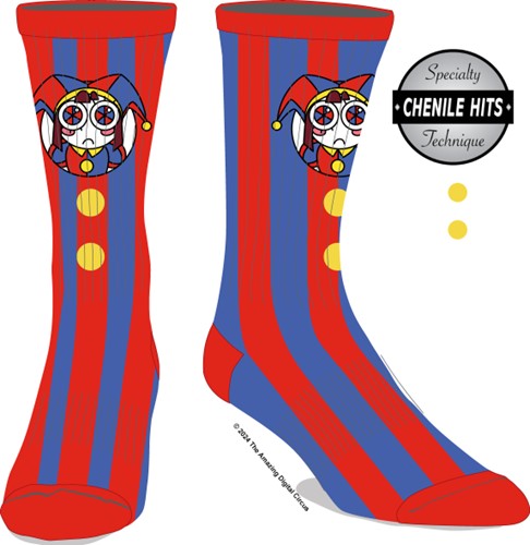 Amazing Digital Circus Pomni Red Blue Socks