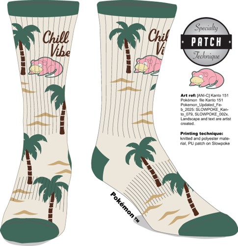 Pokemon Slow Poke Palm Socks