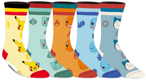 Pokemon Starter Socks 5- Pack