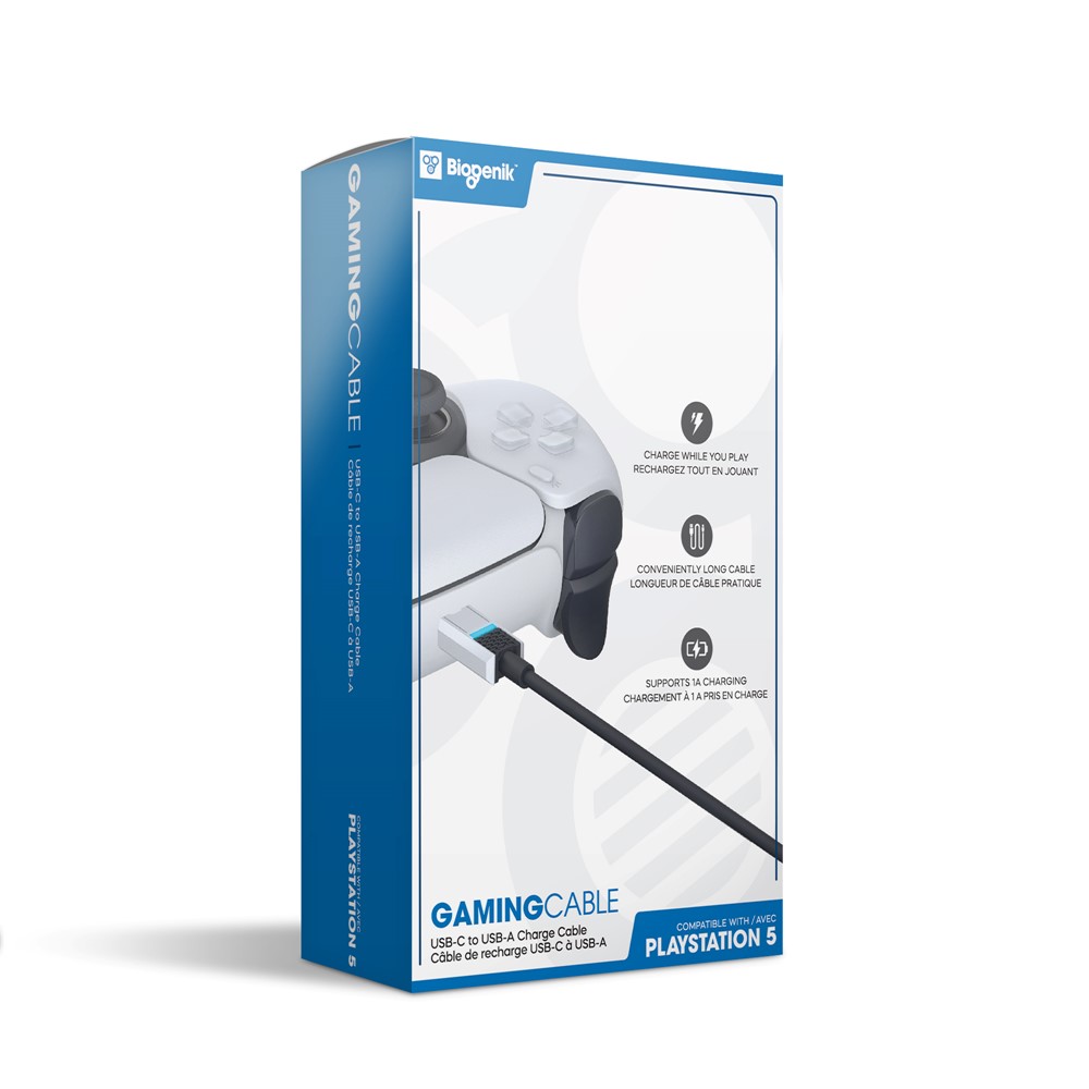 Câble de jeu Biogenik Playstation 5 USB-C Glow