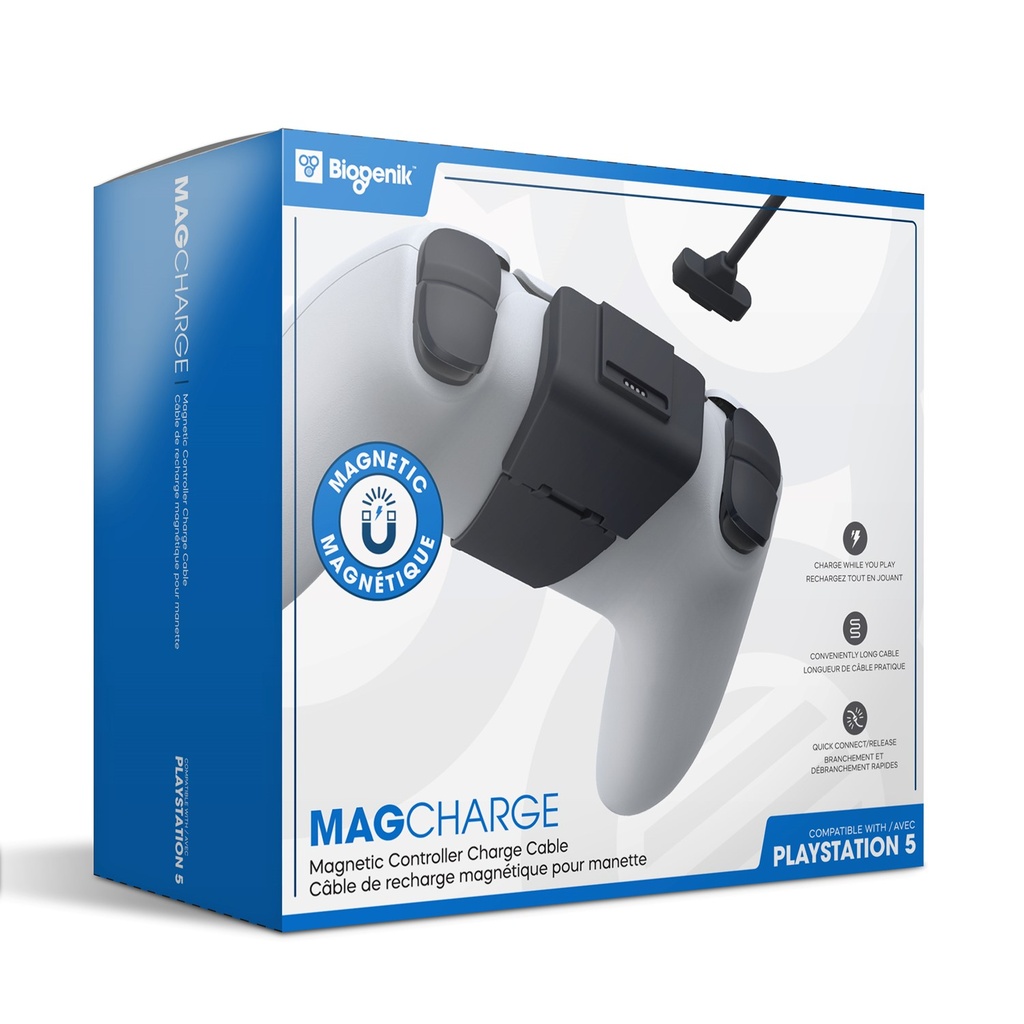 Adaptateur de charge magnétique et câble Biogenik Playstation 5